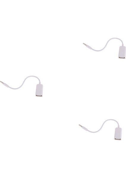 3x USB Dişi - Aux 3,5mm Erkek Jack Fiş Ses Dönüştürücü Adaptör Veri Kablosu (Yurt Dışından)