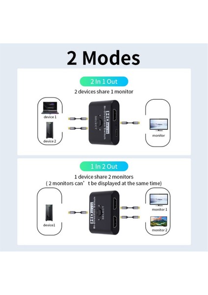 4K x 2k HDMI Uyumlu Anahtar Iki Yönlü 2 Bağlantı Noktaları Dizüstü Bilgisayar Için HDMI Ayırıcı Anahtarı Xbox Ps3/4 Tv Kutusu Adaptörü (B) (Yurt Dışından) modelleri