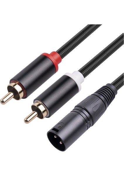 3x Xlr - Çift Rca Audio Kablosu A1 Xlr Erkek 3 Pin - Çift Rca Erkek Fişi Stereo Ses Amplifikatör Karıştırma Av Kablosu 1m (Yurt Dışından) indirimleri