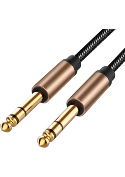 6.5mm Jack Ses Kablosu Gitar Mikser Amplifikatörü Için Örgülü 1.8m Jack Cord Erkek - Erkek Aux Kablosu (Yurt Dışından)
