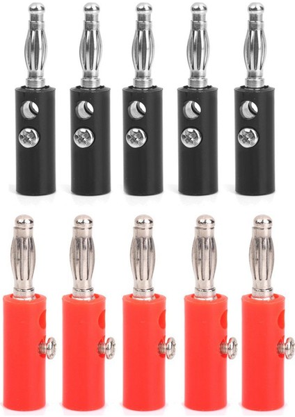 4mm Yalıtımlı Muz Fişleri Konektörler Jack Yeni 50PCS Kırmızı + Siyah (Yurt Dışından) fiyatları