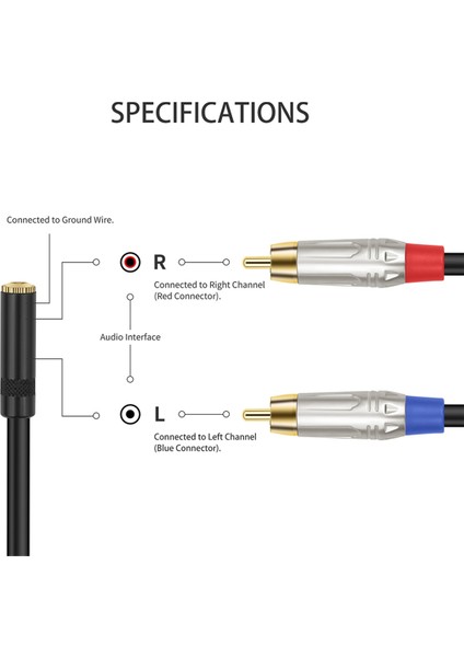 3,5mm - 2rca Ses Kablosu Kadın - Erkek Y 2rca Sonratıcı Telefon Için 3.5mm Adaptör Ev Sineması Amplifikatörleri Hoparlör Stereo (Yurt Dışından) indirimleri