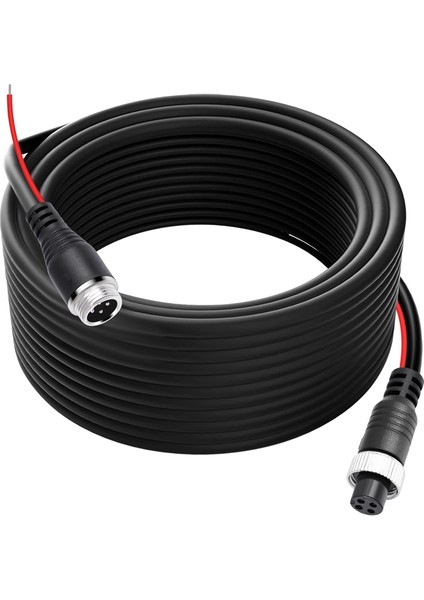 M12 Arka Görünüm Kamerası, Havacılık Kablosu Uzatma Teli 15M Için Ters Tetik Hattı ile 4 Pin Araba Kamera Video Kablosu (Yurt Dışından)