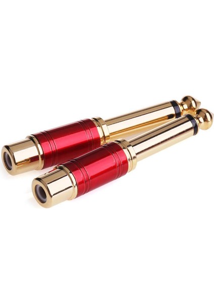 2pcs 6.35MM 1/4 Inç Erkek Mono Ts - Rca Kadın Bağlantı Bağlantı Ses Adaptörü Rca Lotus Kablosu Subwoofer Kablosu (Yurt Dışından) modelleri