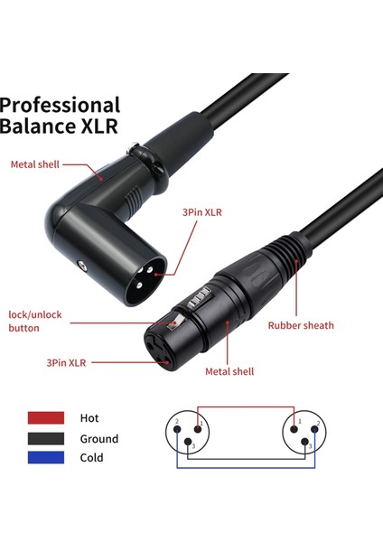 3 Pin Xlr Sağ Açılı Erkek - Kadın Fiş Mikrofon Mikrofon Ses Kablosu Kablosu Müzik Aletleri Aksesuarları (Yurt Dışından) modelleri