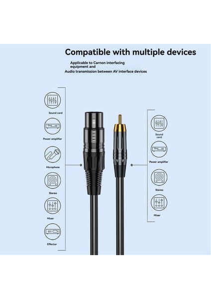 Xlr Dişi - Rca Erkek Kablosu, Altın Kaplama Konektör Kablosu, Koaksiyel Kalkan Xlr Mikrofon Ses Kablosu Adaptörü 16.4ft (Yurt Dışından)