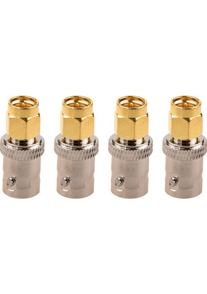 4x Altın Tonu Sma Erkek - Gümüş Ton Bnc Kadın Konnektör Adaptörü (Yurt Dışından)