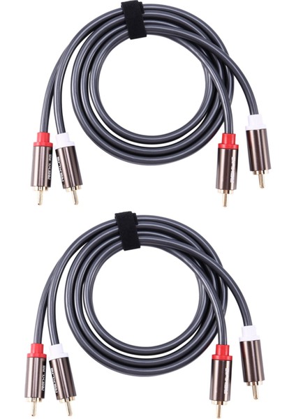 2x Rexlis 2 Rca Ila 2 Rca Erkek - Erkek Hifi Ses Kablosu Ofc Av Hoparlör Tel Tv DVD Amplifikatör Subwoofer Soundbar 1m (Yurt Dışından)