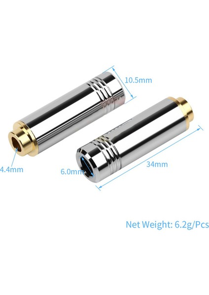 2x Dişi Jak Ses Fişi Dengeli Stereo Kulaklık 4.4mm 5 Kutuplu Metal Adaptör Tel Konektörü Kulaklık Gümüşü Için (Yurt Dışından) fırsatları