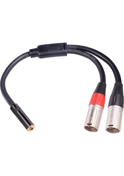 3.5mm Stereo Dişi Jak-Çift-Xlr 3 Pin Erkek Fiş Y Aux Aux Kablosu 3,5 mm Ila 3pin Xlr Y Mikrofon Kablosu (Yurt Dışından)