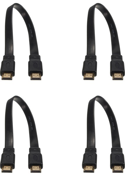 4x Kısa HDMI Erkek - Erkek Fiş Düz Kablo Kablosu Sesli Video Için Tam Hd Hdtv Tv Ps3 (Yurt Dışından)