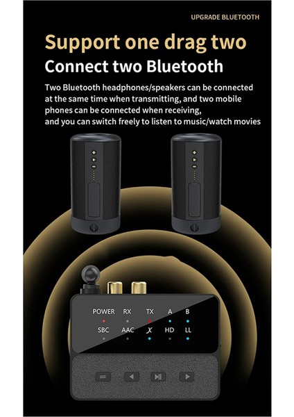 2 Arada Bluetooth 5.3 Audio Verici Alıcı Hd Düşük Gecikme 3.5mm Aux Kablosuz Adaptörü Tv Pc Otomobil Hoparlörü (Yurt Dışından) indirimleri