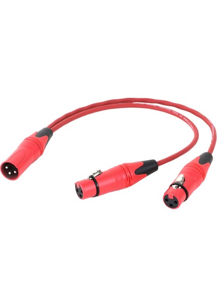 0.5m Kırmızı 3pin Xlr 1 Erkek Ila 2 Dişi Ses Uzantısı Kablosu Mikrofon Y Ayırıcı Ses Kordon Hattı Mikser Mikrofonu Için (Yurt Dışından)