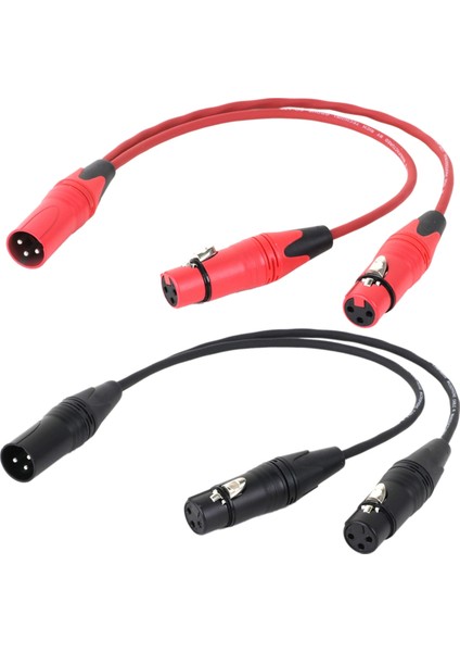 0.5m Kırmızı 3pin Xlr 1 Erkek Ila 2 Dişi Ses Uzantısı Kablosu Mikrofon Y Ayırıcı Ses Kordon Hattı Mikser Mikrofonu Için (Yurt Dışından) indirimleri