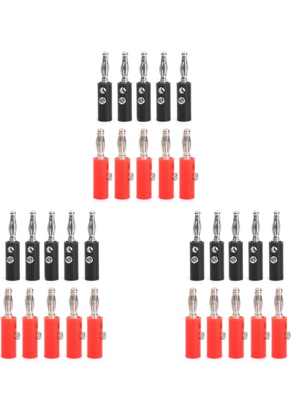 4mm Yalıtımlı Muz Fişleri Konektörler Jack Yeni 30PCS Kırmızı + Siyah (Yurt Dışından)