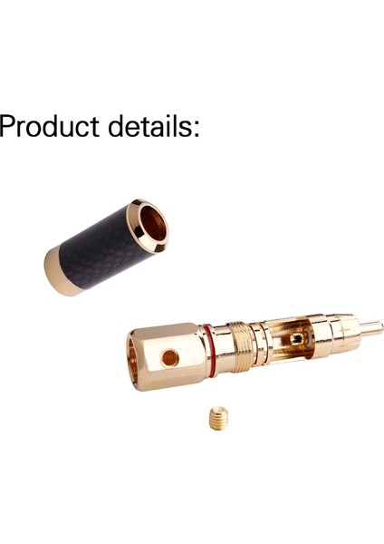 4 Pcs Hıfı Rca Fiş Yüksek Kaliteli Karbon Fiber 24K Altın Kaplama Rca Kablo Kablo Konnektör Adaptörü (Yurt Dışından) fırsatları