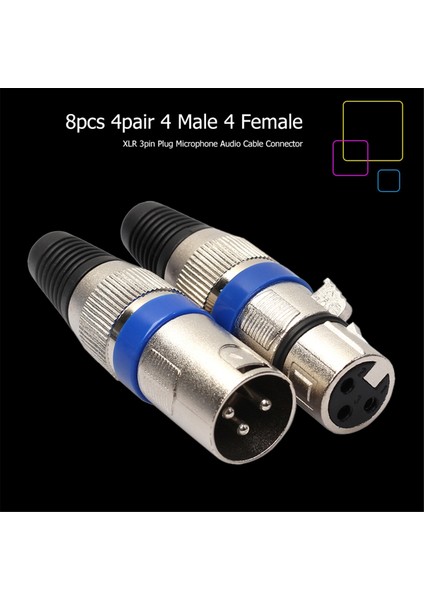 8 Çift Xlr Konnektör 3pin Audio Mikrofon Mikrofon Xlr Erkek Fiş Kadın Jack Adaptör (Yurt Dışından) fırsatları