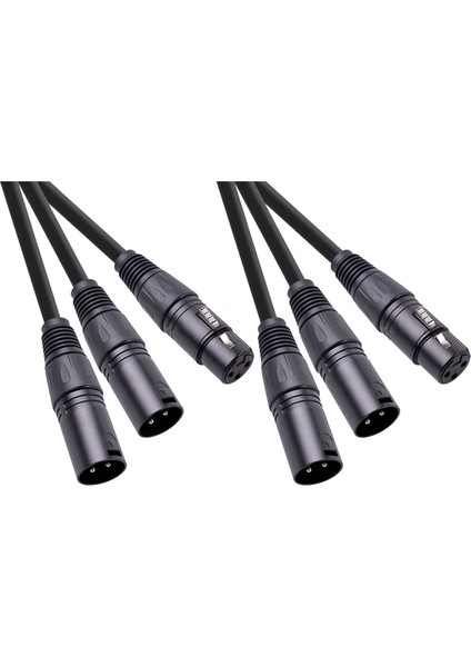 2x Xlr Ayırıcı Kablosu, 3 Pin Xlr Dişi - Çift Xlr Erkek Yama Y Kablo Dengeli Mikrofon Ayırıcı Kablosu 50CM (Yurt Dışından)