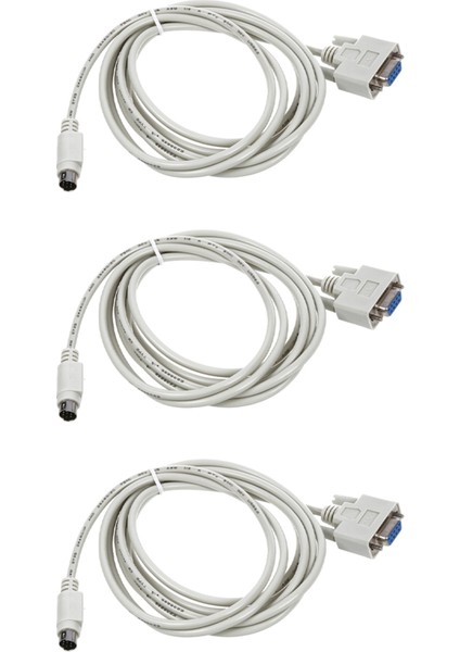 3x DB9P Ila 8p Mini Din RS232 Indir Kablo Beyaz 8.2 Ft Plc Dvp-Eh Için (Yurt Dışından)