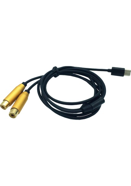 Çift Rca Dişi Tip-C USB C Sinyal Video Av Ses Kablo Konektörü Kurşun Kablosu (Yurt Dışından)