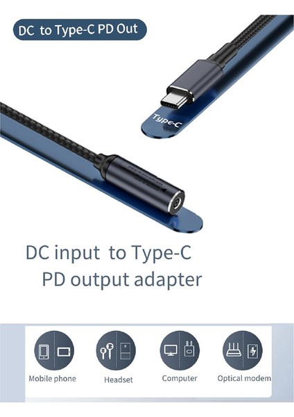 Dc USB C Pd Erkek Güç Şarj Kablosu, 100W DC4506 Telefonlar, Tabletler, Tws, Dizüstü Bilgisayarlar Için Type-C Şarj Kablosu (Yurt Dışından) fiyatları