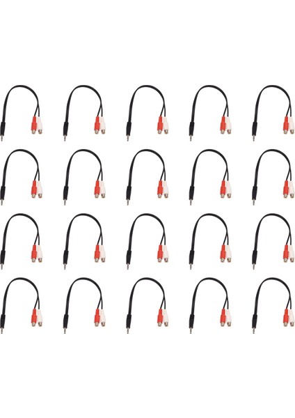 20PCS 3,5mm Stereo Adaptör Kulaklık Jakı - 2 Rca Jak Adaptör Ses Kablosu, 3.5mm Erkek Ila 2x Rca Dişi (Yurt Dışından)