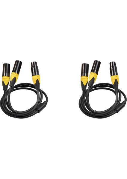 2x Xlr Ayırıcı Kablosu, 3 Pin Xlr Dişi - Çift Xlr Erkek Ses Kablosu Y Kablo Dengeli Mikrofon Ayırıcı Kablosu (Yurt Dışından)