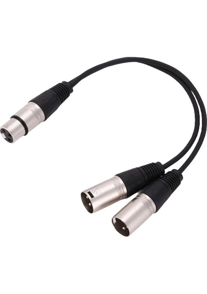 Yeni 3pin Xlr Dişi Jak - Çift 2 Erkek Fiş Y Ayırıcı Kablo Adaptörü 1 Ft Kordon (Yurt Dışından)