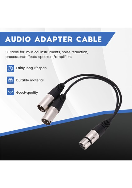 Yeni 3pin Xlr Dişi Jak - Çift 2 Erkek Fiş Y Ayırıcı Kablo Adaptörü 1 Ft Kordon (Yurt Dışından) fırsatları