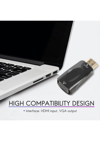 1080P HDMI Erkek - VGA Kadın Adaptör Video Dönüştürücü Ses Çıkışı N3 Siyah (Yurt Dışından) indirimleri