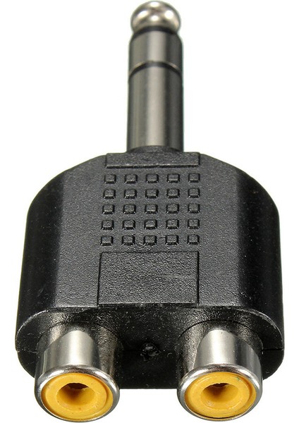 6pcs 6.35MM 1/4 Inç Erkek Stereo Ila 2 Çift Rca Dişi Y Splitter Ses Adaptör Dönüştürücü (Yurt Dışından) modelleri