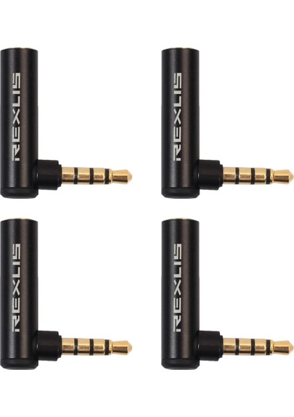 Rexlis 4pc 3.5mm Erkek - Kadın 90 Derece Sağ Açılı Adaptör Ses Mikrofon Kriko Stereo Fiş Konnektörü (Yurt Dışından)