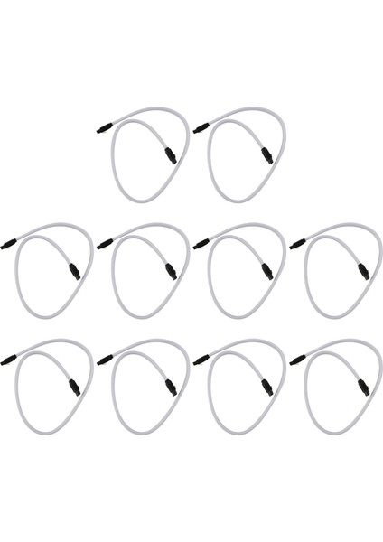 10X 50CM Sata 3.0 Iıı Sata3 7pin Veri Kablosu 6gb/s SSD Kabloları Naylonlu Kılıflı Premium Versiyonlu HDD Kablosu (Beyaz) (Yurt Dışından)