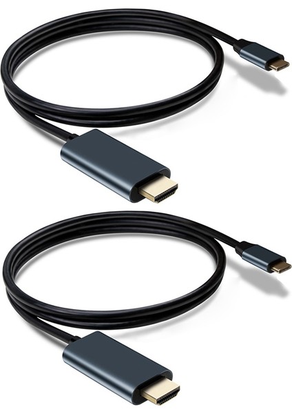 2x USB C - HDMI Kablo Adaptörü 4K 60Hz Kablo Adaptörü Thunderbolt 3 Android Telefon MacBook Chromebook Vb. Için Uyumlu (Yurt Dışından)