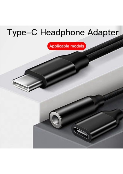 5x Tip C Ila 3.5mm Şarj Ses Adaptörü 2 Arada 1 USB C Splitter Kulaklık Aux Audio Kablosu Huawei Akıllı Telefon Ayrıcı (Yurt Dışından) modelleri
