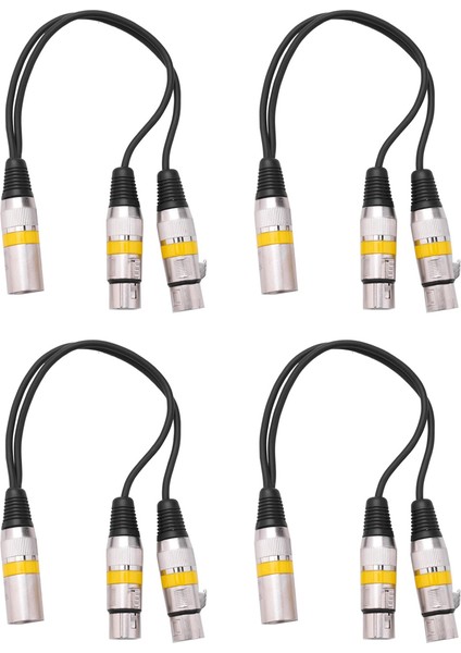 4pcs 30CM 3pin Xlr Erkek - 2 Xlr Dişi Ses Uzatma Kablosu Y Mıc Mıxer Kayıcı Dj Kablosu Için Ayrıcı (Yurt Dışından)