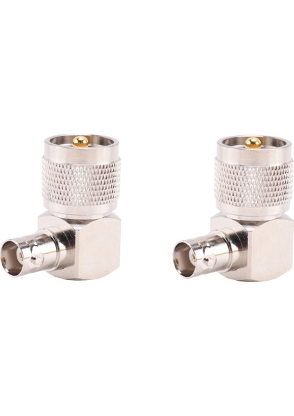 2x Uhf PL259 PL-259 Erkek-Bnc Kadın Sağ Açısı Rf Adaptör Konnektörü, Gümüş (Yurt Dışından)