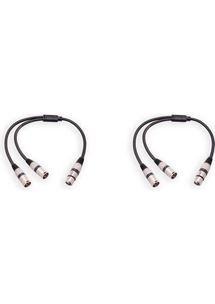 2x 3 Pin Xlr Dişi Ila Çift Xlr Erkek Y Ayırıcı Kablosu, Xlr Ayırıcı Kablosu, Mikrofon Ayırıcı Kablosu Ses Adaptörü, 50CM, Bir (Yurt Dışından)