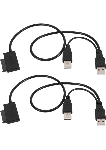 2x Slim Sata Kablosu USB 2.0 Ila 7+6 Dizüstü Bilgisayar Sata Adaptör Dönüştürücü Destek Penceresi Xp/7/8/10 Mac Os EM88 (Yurt Dışından)