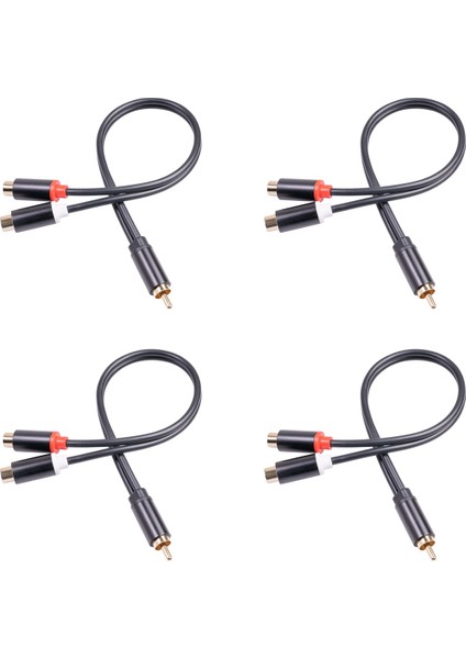 4x Rca Erkek Kablosu - 2rca Dişi Ses Kablosu 2 Rca Erkek Ayırıcı Aux Kablosu Tv Pc DVD Hoparlör Amplifikatörleri Subwoofer (Yurt Dışından)