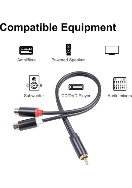 4x Rca Erkek Kablosu - 2rca Dişi Ses Kablosu 2 Rca Erkek Ayırıcı Aux Kablosu Tv Pc DVD Hoparlör Amplifikatörleri Subwoofer (Yurt Dışından) modelleri