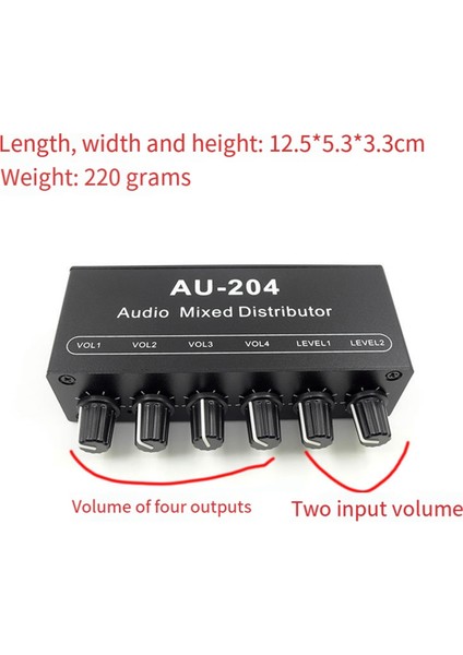 AU-204 Stereo Ses Sinyal Mikser Kartı Kulaklık Sürücüsü Güç Amplifikatörleri Karıştırıcı Distribütörü 3.5mm (Yurt Dışından) indirimleri