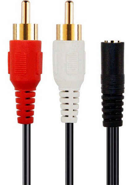 2x 2 Rca Erkek Ila Dişi 3.5mm Jack Aux Stereo Ses Kablosu (Yurt Dışından) fırsatları