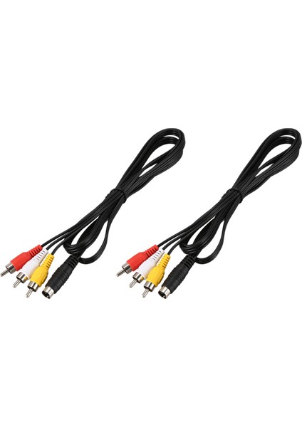 2 Adet 1.5m 4.9ft 3 Rca Erkek-4 Pin S-Video Erkek Tv Pc Dönüşüm Kablosu (Yurt Dışından)