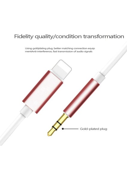 Iphone Aux Aux Cord Aux Aux Kablosu, Iphone5 ve Üstü Modeller ve Ipad-Rose Gold Için 3,5 mm Aux Kablosu (Yurt Dışından) fırsatları