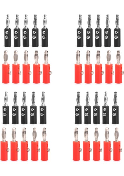 4mm Yalıtımlı Muz Fişleri Konektörler Jack Yeni 40PCS Kırmızı + Siyah (Yurt Dışından)