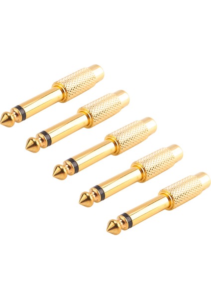 5x Altın Kaplama 6.35MM 1/4 Inç Erkek Mono Fiş Rca Kadın 6.5mm Jack Audio Stereo Adaptör Bağlantı Tap Ts Dönüştürücü Ses Mikseri (Yurt Dışından) fiyatları