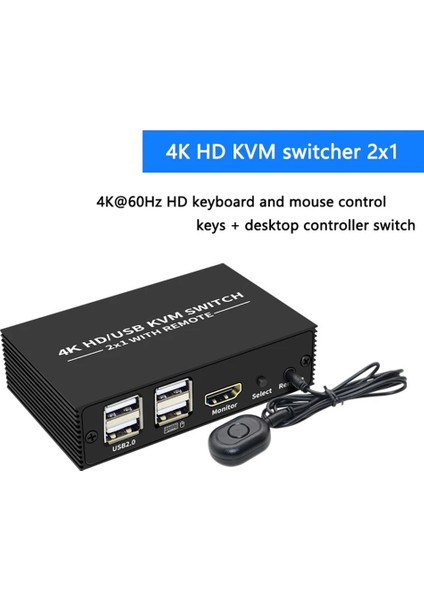 HDMI Uyumlu Kvm Anahtarı 2x1 4K HDMI Uyumlu USB Anahtarı Seçici 2 4 Bağlantı Noktalı USB Hub ile 1 Arada (Yurt Dışından) fiyatları