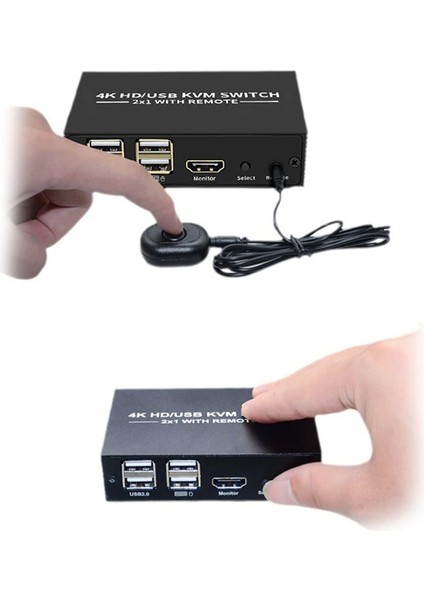 HDMI Uyumlu Kvm Anahtarı 2x1 4K HDMI Uyumlu USB Anahtarı Seçici 2 4 Bağlantı Noktalı USB Hub ile 1 Arada (Yurt Dışından) fırsatları