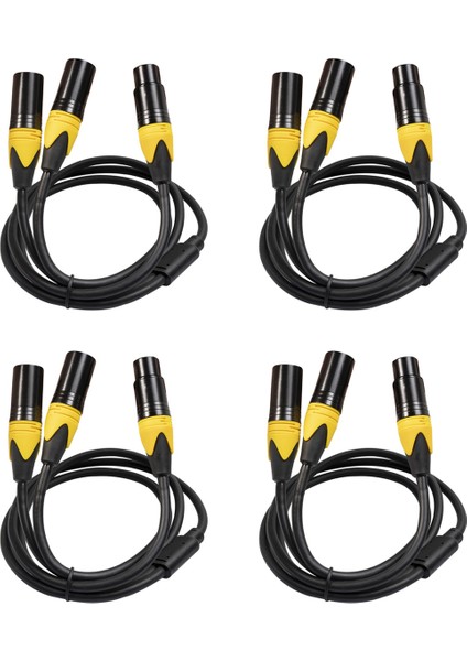 4x Xlr Ayırıcı Kablosu, 3 Pin Xlr Dişi - Çift Xlr Erkek Sesli Kablo Dengeli Mikrofon Ayırıcı Kablosu Ses Adaptörü (Yurt Dışından)